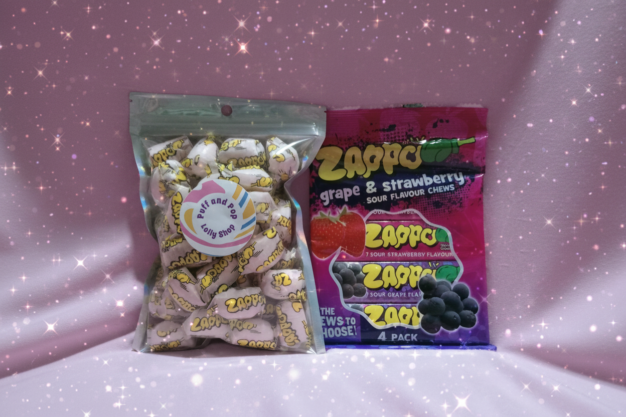 Freeze Dried Zappo's Mixed; Sour Strawberry, Sour Grape & Sour Tutti Frutti