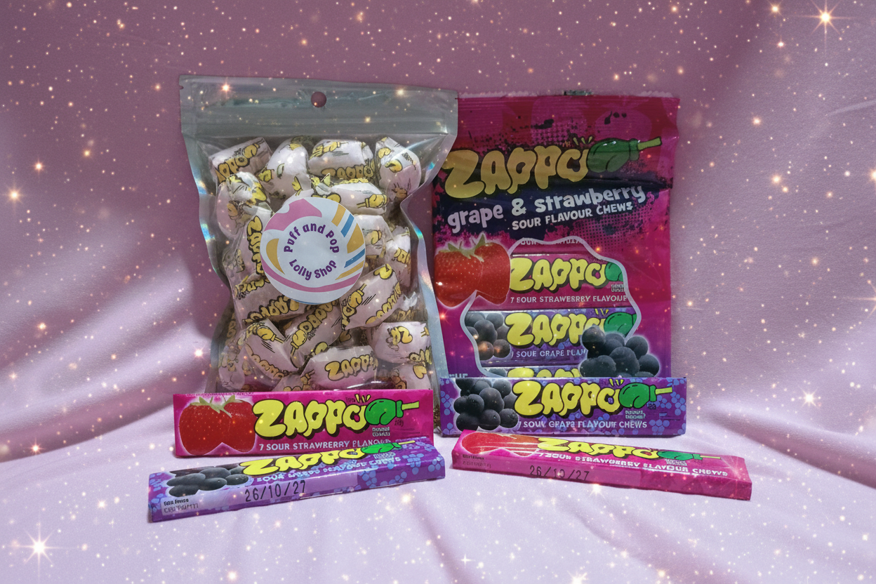 Freeze Dried Zappo's Mixed; Sour Strawberry, Sour Grape & Sour Tutti Frutti